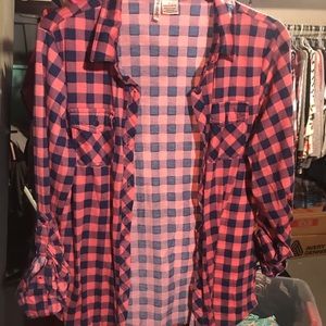 Pink & blue plaid women’s Buckle shirt